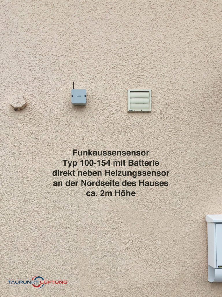 Hauswand mit Funkaußensensor